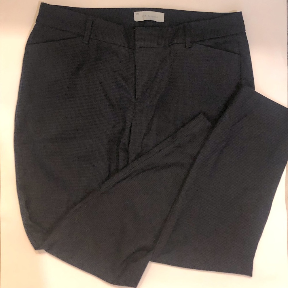 Gap navy houndstooth slim cropped trousers size 4